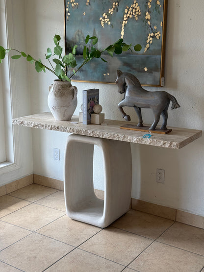 Travertine Stone Console Table- 61x15x31