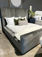 Tall Grey King Bed