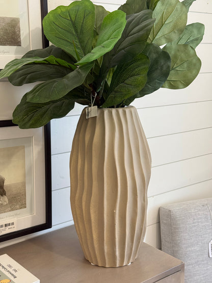 Stoneware Abstract Fluted Vase