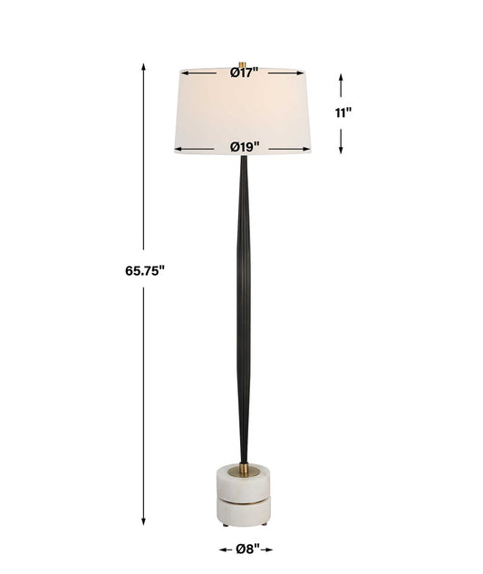 MBW - MARBLE FLOOR LAMP W/SHADE