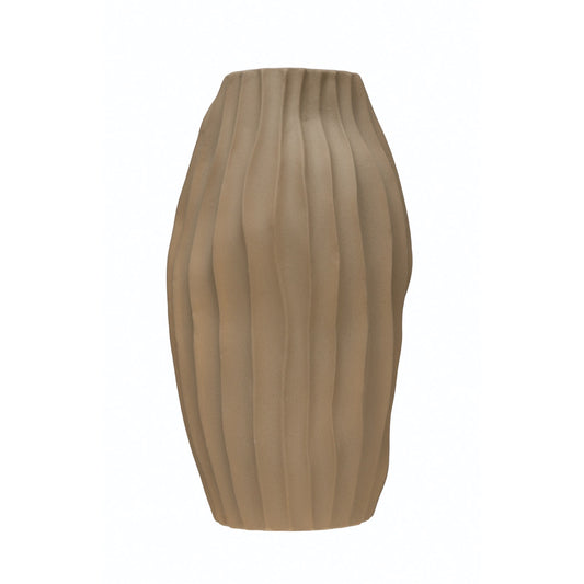 Stoneware Abstract Fluted Vase