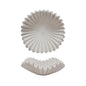 Decorative Resin Ruffled Bowl, Stone Finish, Cream Color