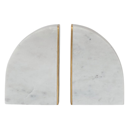 Marble Bookend w/ Brass Inlay