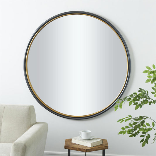 MBW - 46" ROUND BLACK & GOLD MIRROR