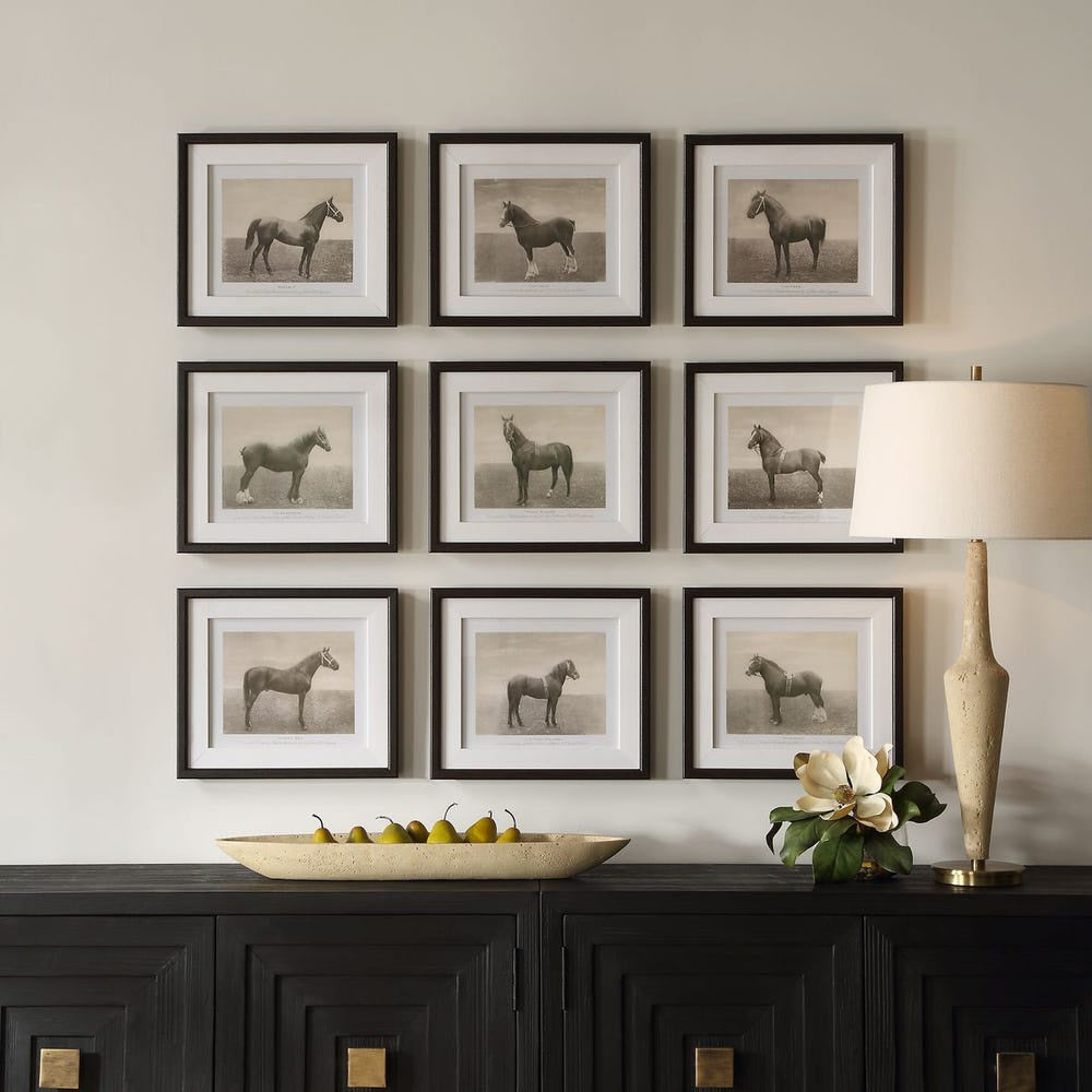 Equine Dynasty Framed Prints, Set of 9