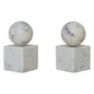 Marble Geometric Bookends