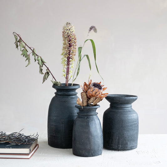 Found Wood Container, Black
