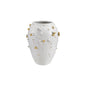 Stoneware Vase with 3D Gold Electroplated Balls, White