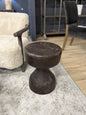 Dark Wood Hourglass Stool- 16x16x20